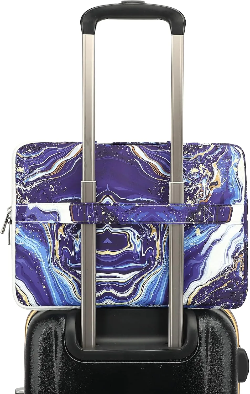 360° Protective 3 Pockets Laptop Sleeve Case Bag with Handle for MacBook Air 15 inch,MacBook Pro 16 inch and 15.6 inch Screen Laptop (Blue Marble)