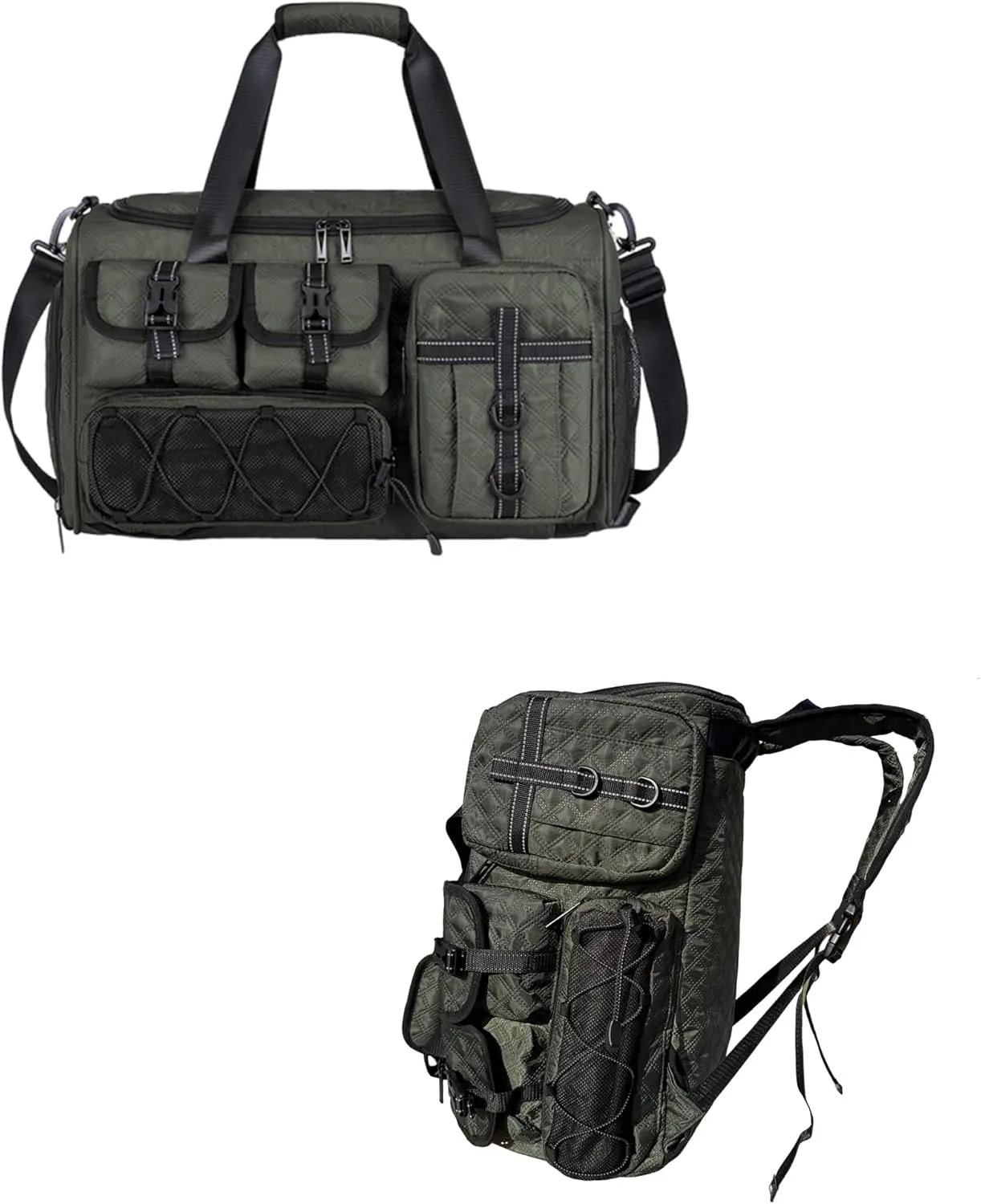 4 In1Sports Duffel Bags-Waterproof Gym Bag with Shoe Compartment;Personal Item Bag with Wet Pocket; Thicken Overnight Bag&Weekender Bag-Gym Bag for Women&Men Travel, Sports, Fitness (Grey)