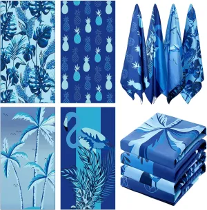 4 Pack Lightweight Microfiber Beach Towel 75 x 35 Extra Large Sand Free Quick Dry Absorbent Towels Blue for Swimming Pool Yoga Gym Travel Vacation Sports Beach Essentials Accessories Vacation Gift