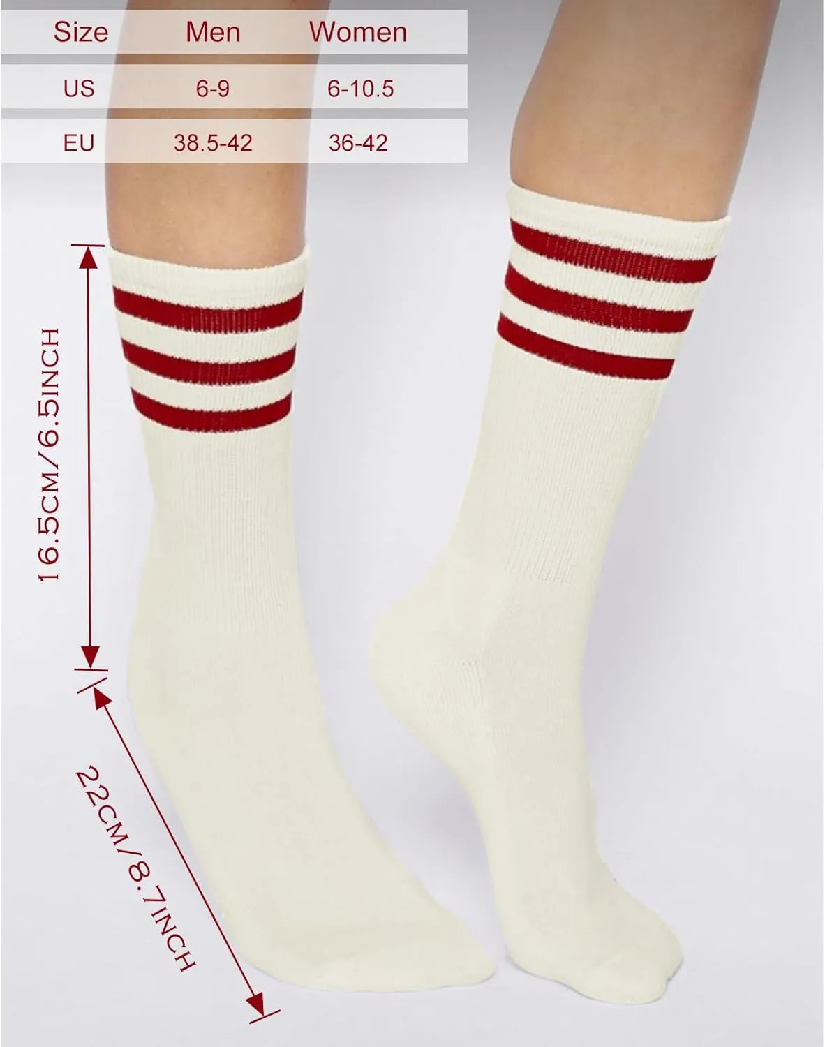 4 PAIRS Striped Crew Socks For Women Casual Cotton Novelty Retro Athltic Socks Unisex MultiColor