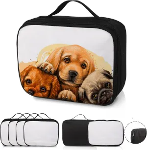 4pcs Sublimation Blanks Makeup Bag,Sublimation Blanks Cosmetic Bag Makeup Bag Bulk Travel Toiletry Bag With Zipper Pouch Insulated Lunch Bag Heat Transfer Removable Sublimation Bags for DIY Craft