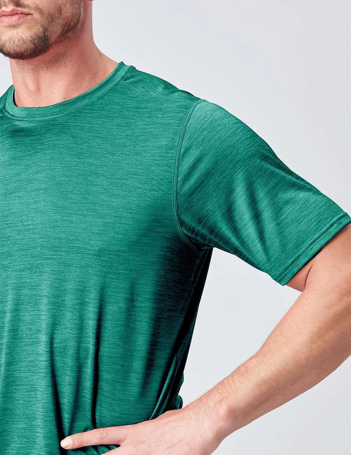 5 Pack Men’s Active Quick Dry Crew Neck T Shirts | Athletic Running Gym Workout Short Sleeve Tee Tops Bulk