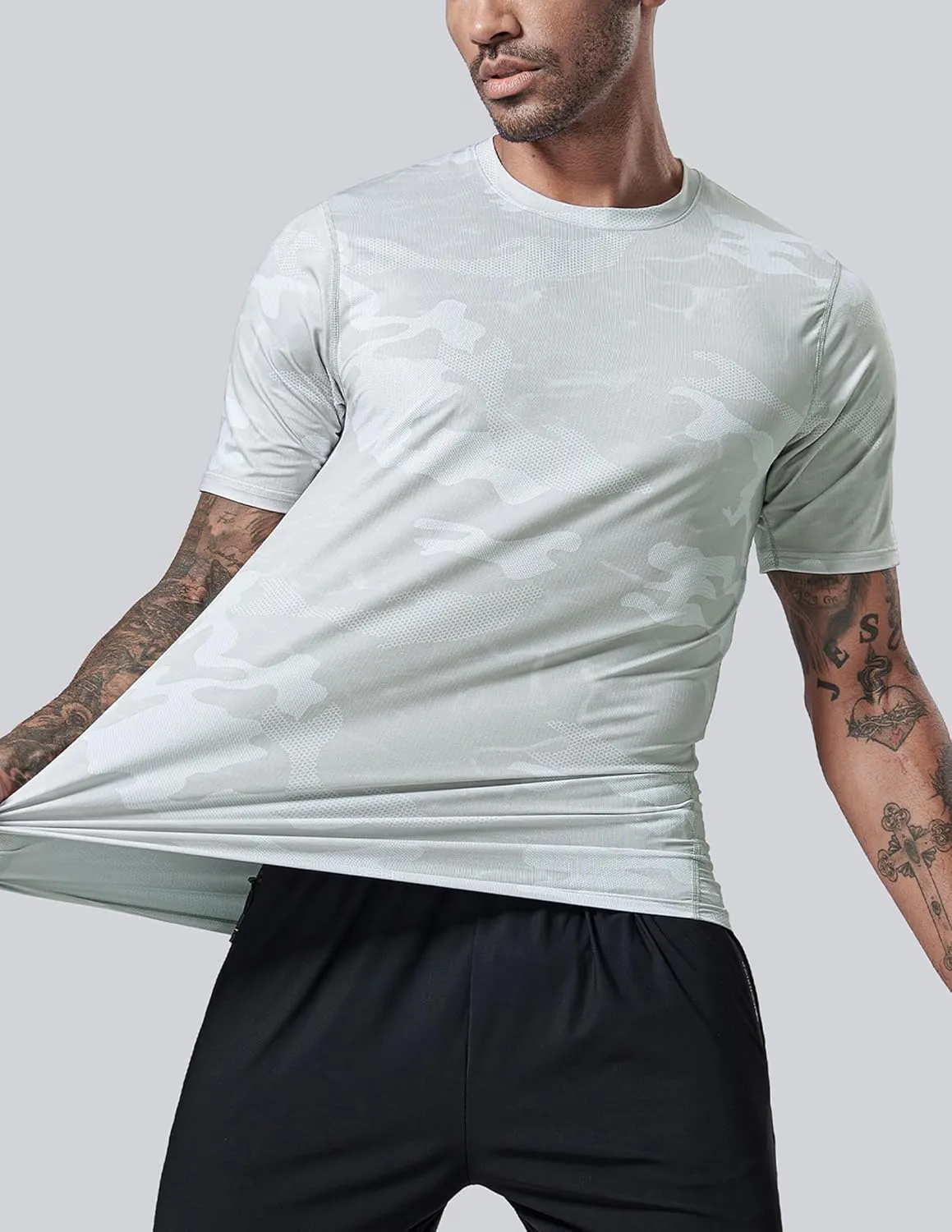 5 Pack Men’s Active Quick Dry Crew Neck T Shirts | Athletic Running Gym Workout Short Sleeve Tee Tops Bulk