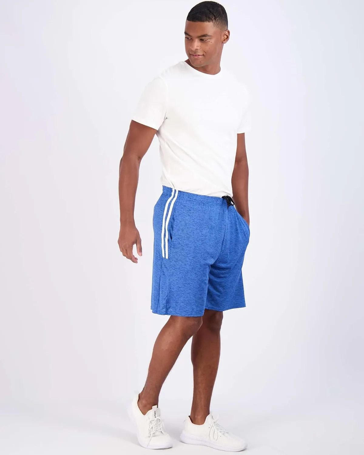 5 Pack Men's Active Quick Dry Fit Shorts - Athletic Running Gym Workout Casual Shorts with Pockets Bulk