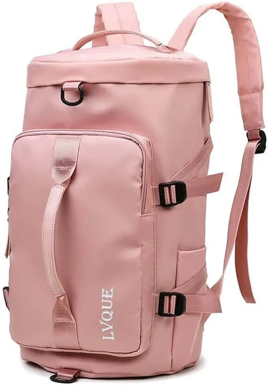 55L Unisex Wet & Dry Separation Gym Bag With Shoes Compartment,Pack Duffel Bag With Hidden Removable Straps.