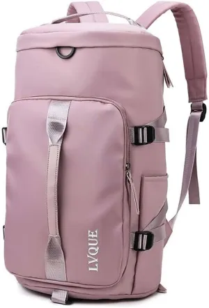 55L Unisex Wet & Dry Separation Gym Bag With Shoes Compartment,Pack Duffel Bag With Hidden Removable Straps.