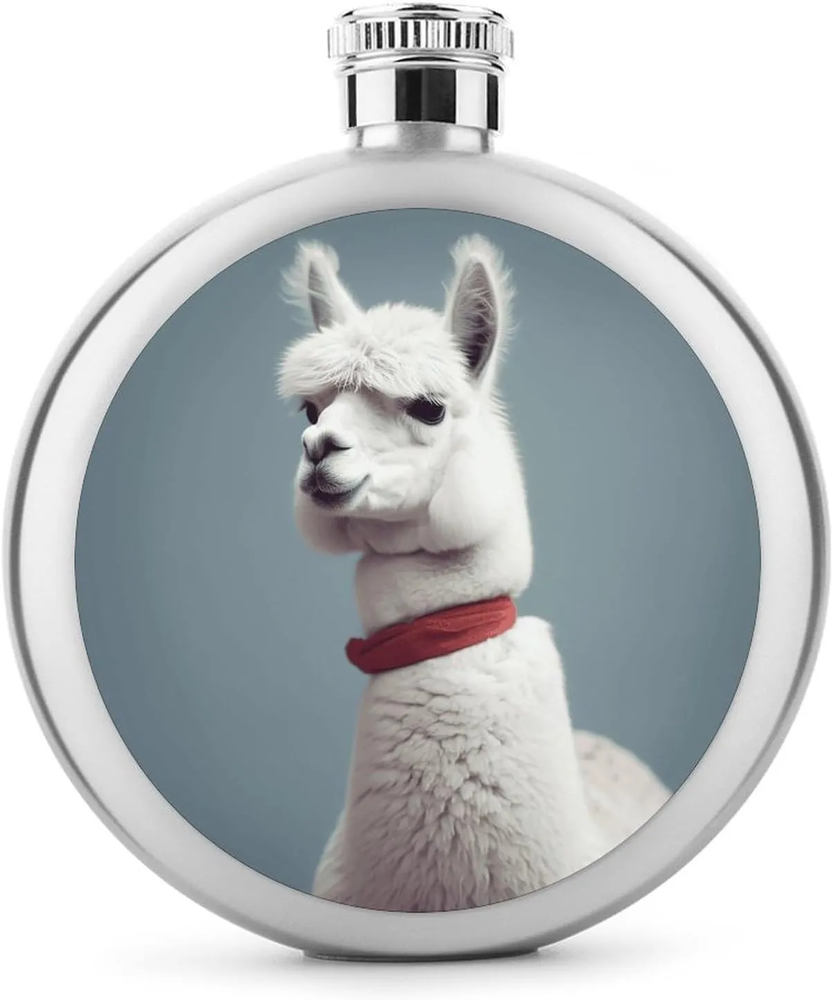 5oz Stainless Steel Flask Alpaca Printed with UV Printing - Portable Liquor Flask for Whiskey, Vodka - Men & Women Gift for Travel, Father’s Day, Weddings