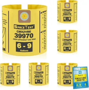 6 Pack 39970 Shop Vac Bags for CRAFTSMAN 6 and 9 Gallon Wet/Dry vacs, Part# 39970 CMXZVBE39970, Fine Dust Bag