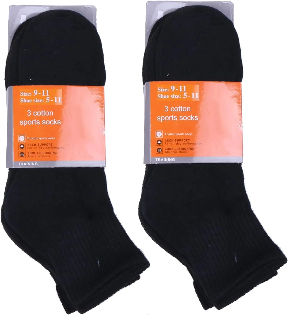 6 Pack-Men's Athletic Quarter Ankle Low Cut Cotton Socks Cushioned Sports Running