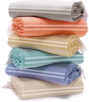 6 Packs Oversized Turkish Beach Vacation Essentials Bath Towel Set Bulk Extra Large Sand Free Quick Dry Swim Camping Pool Clearance Towels Travel Blanket Adult Stripe Proof Cloud Men Women Adult