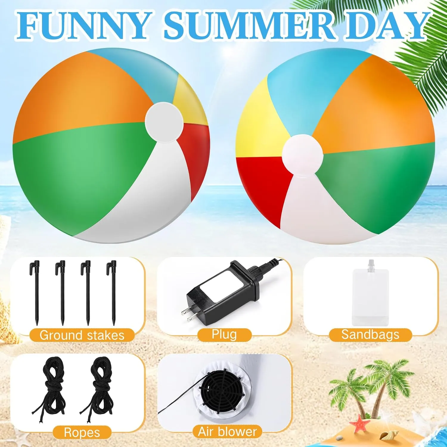 6ft Giant Inflatable Beach Ball Large Jumbo Beach Ball Decoration for Summer Sand Party Event Outdoor Indoor Decoration