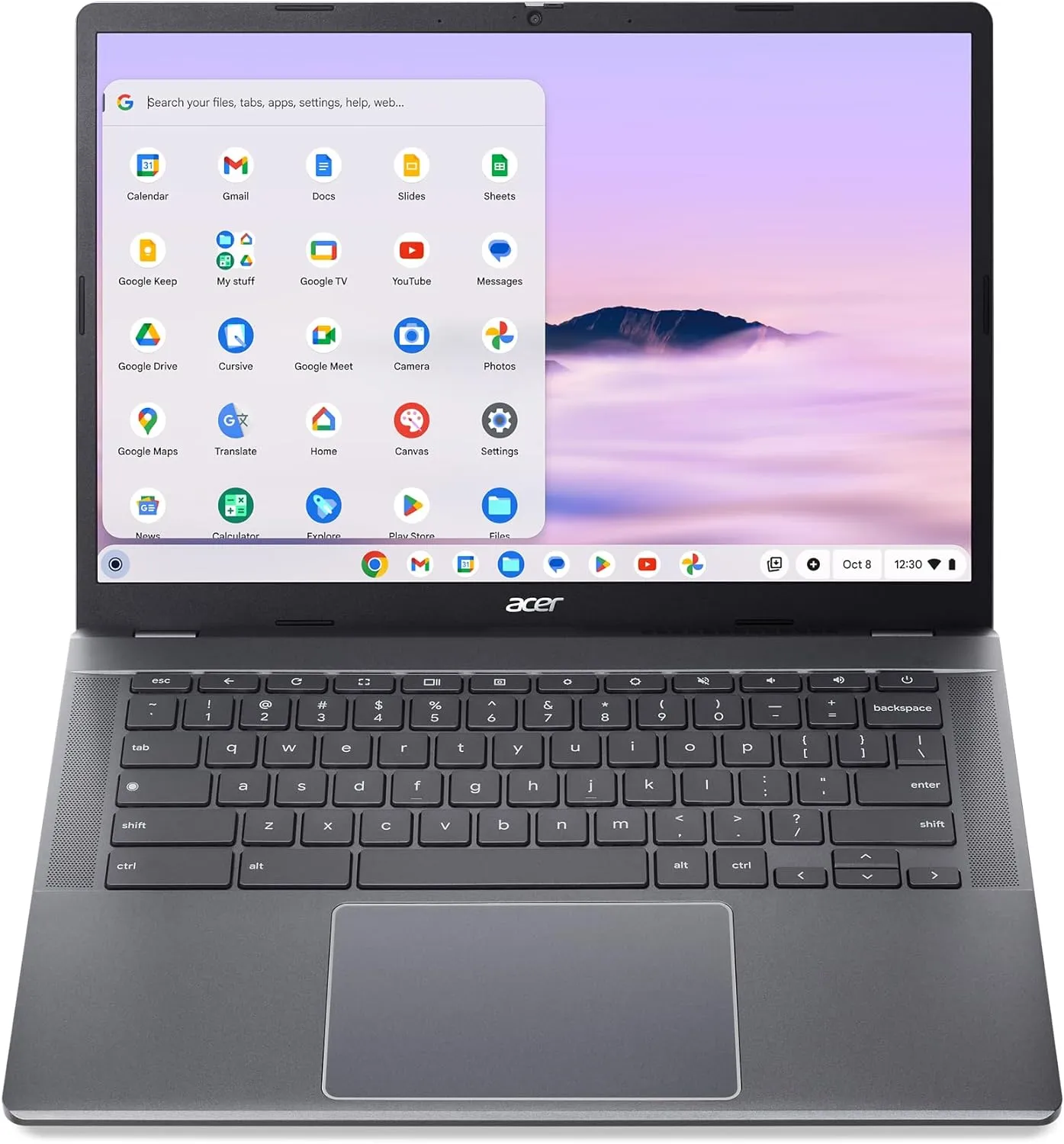 Acer Chromebook Plus 514 Laptop with Google AI – 14" WUXGA 1920 x 1200 IPS Display | AMD Ryzen 3 7320C | 8GB LPDDR5X | 128GB SSD | Wi-Fi 6E | FHD Camera | Chrome OS | Steel Gray | CB514-3H-R6G5