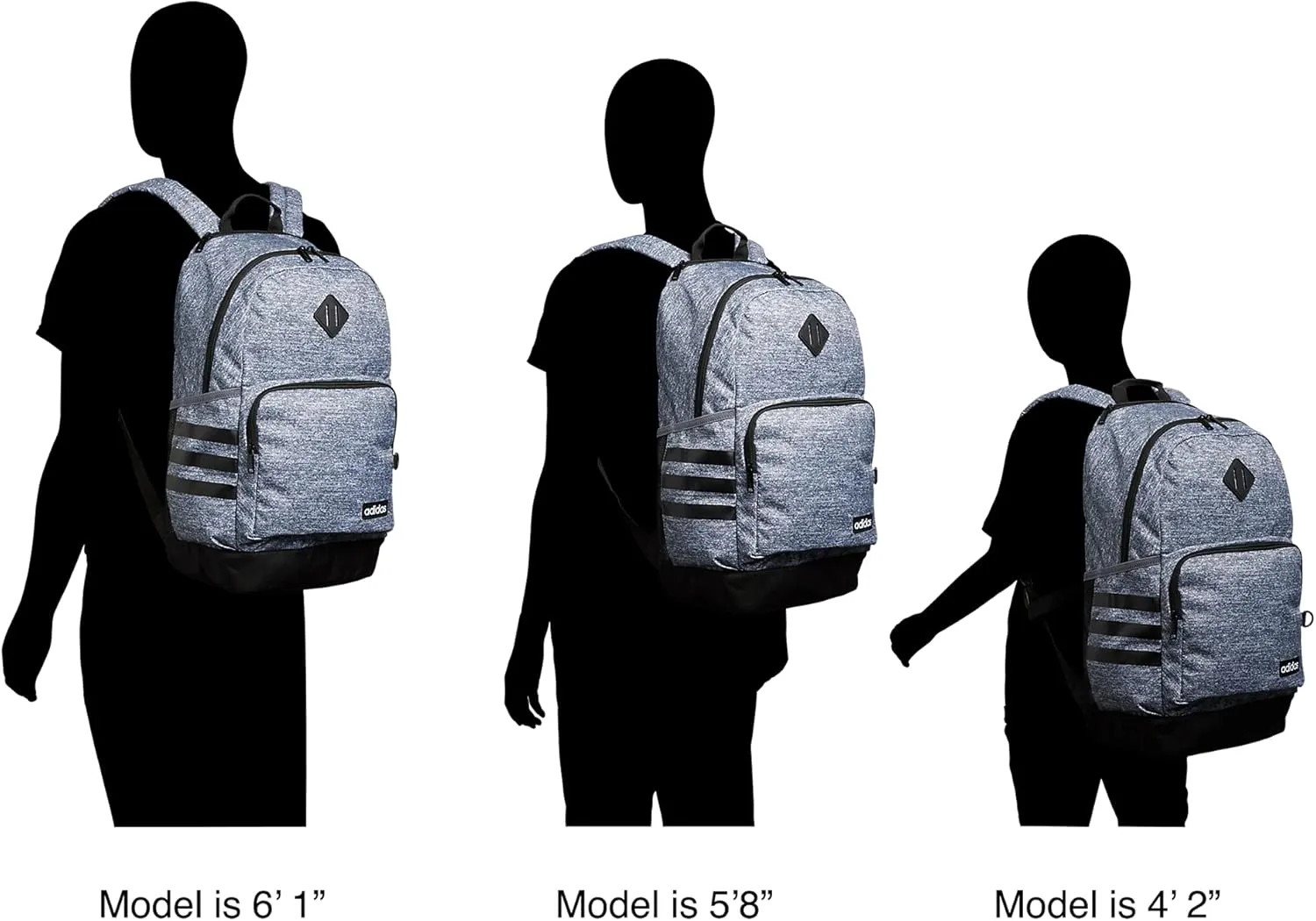 adidas Classic 3-Stripe Durable Backpack Student Athletic Sport Laptop Book Bag, Jersey White/White Rainbow/4.0, One Size