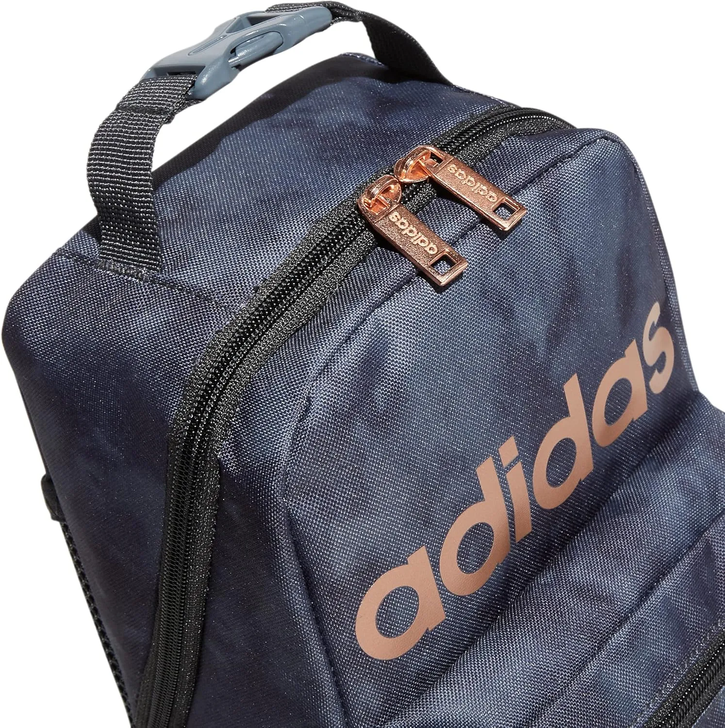 adidas Santiago Lunch Bag Cooler for Women and Men, Insulated Food Container Box with Mesh Pocket, Stone Wash Carbon/Rose Gold/2.0, One Size