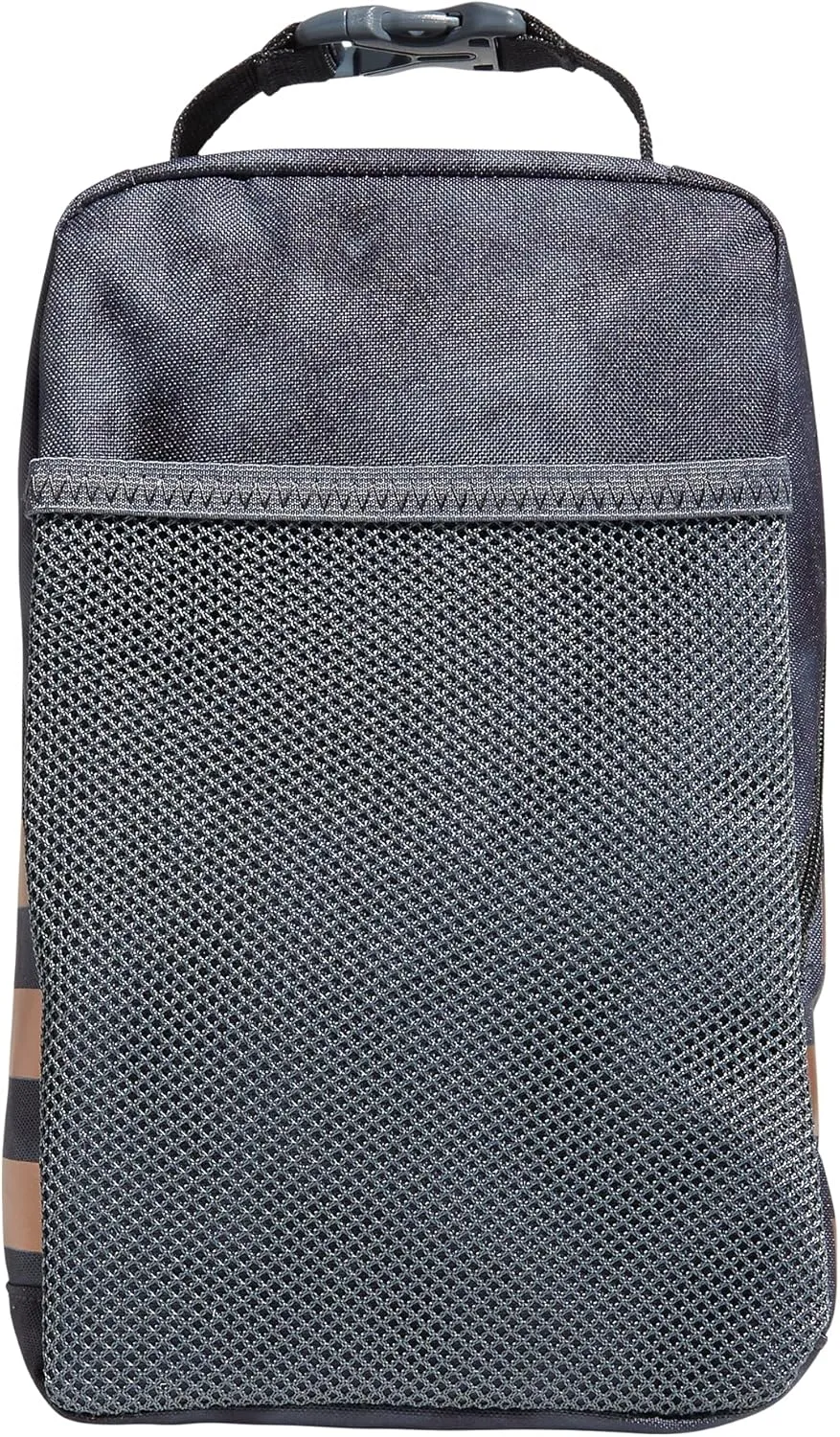 adidas Santiago Lunch Bag Cooler for Women and Men, Insulated Food Container Box with Mesh Pocket, Stone Wash Carbon/Rose Gold/2.0, One Size