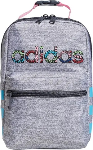 adidas Unisex Santiago Lunch Bag, Insulated School Food Container Box Discontinued, Jersey Grey/Signal Cyan Blue/Bliss Pink/2.0, One Size