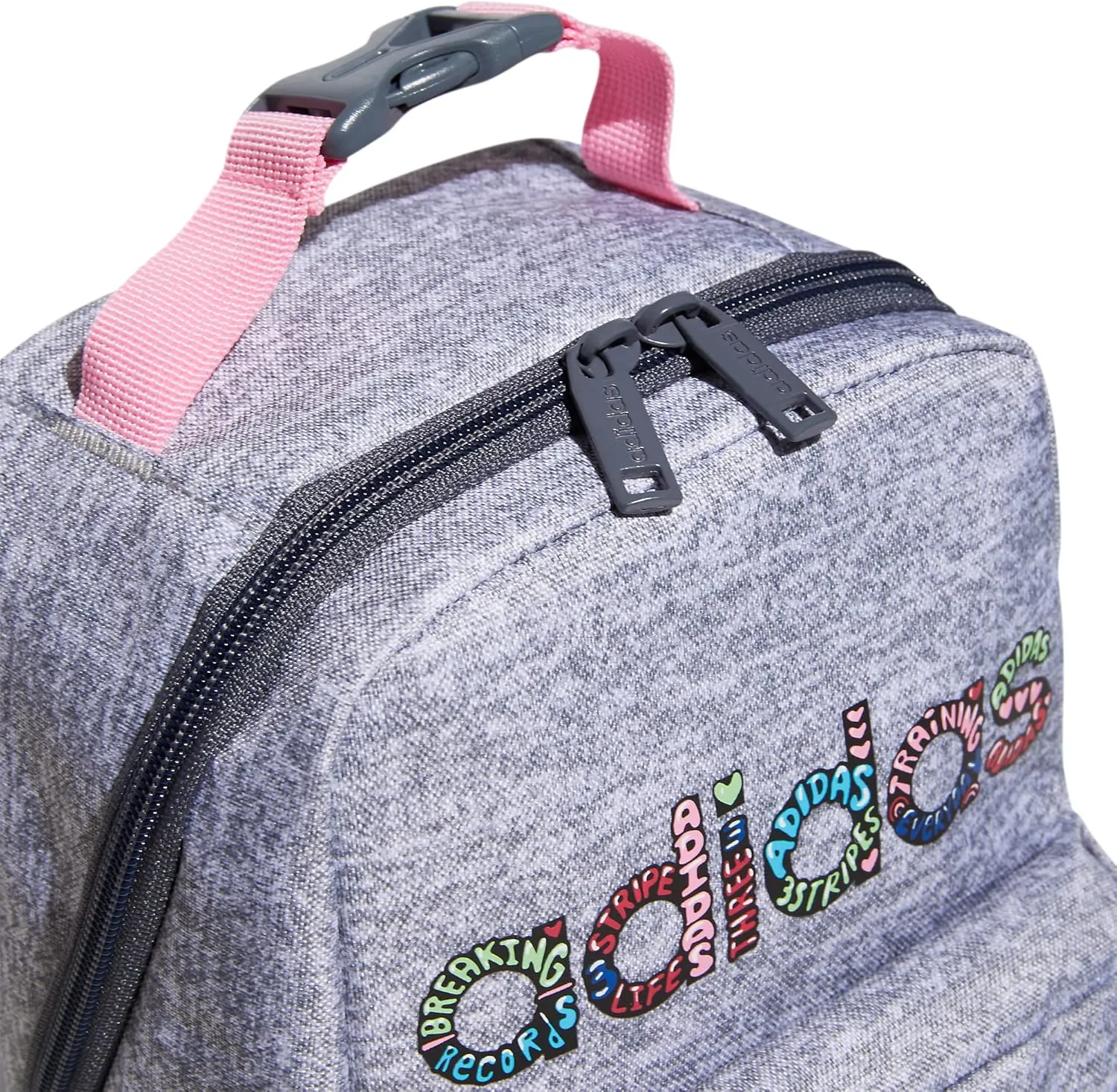adidas Unisex Santiago Lunch Bag, Insulated School Food Container Box Discontinued, Jersey Grey/Signal Cyan Blue/Bliss Pink/2.0, One Size