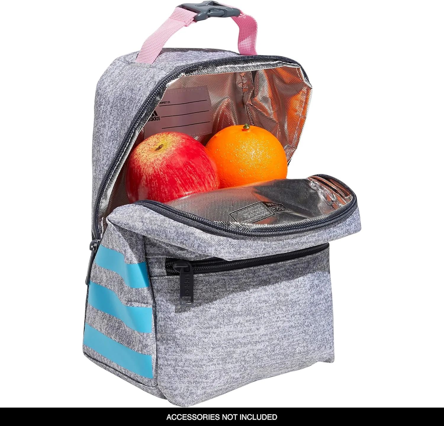 adidas Unisex Santiago Lunch Bag, Insulated School Food Container Box Discontinued, Jersey Grey/Signal Cyan Blue/Bliss Pink/2.0, One Size