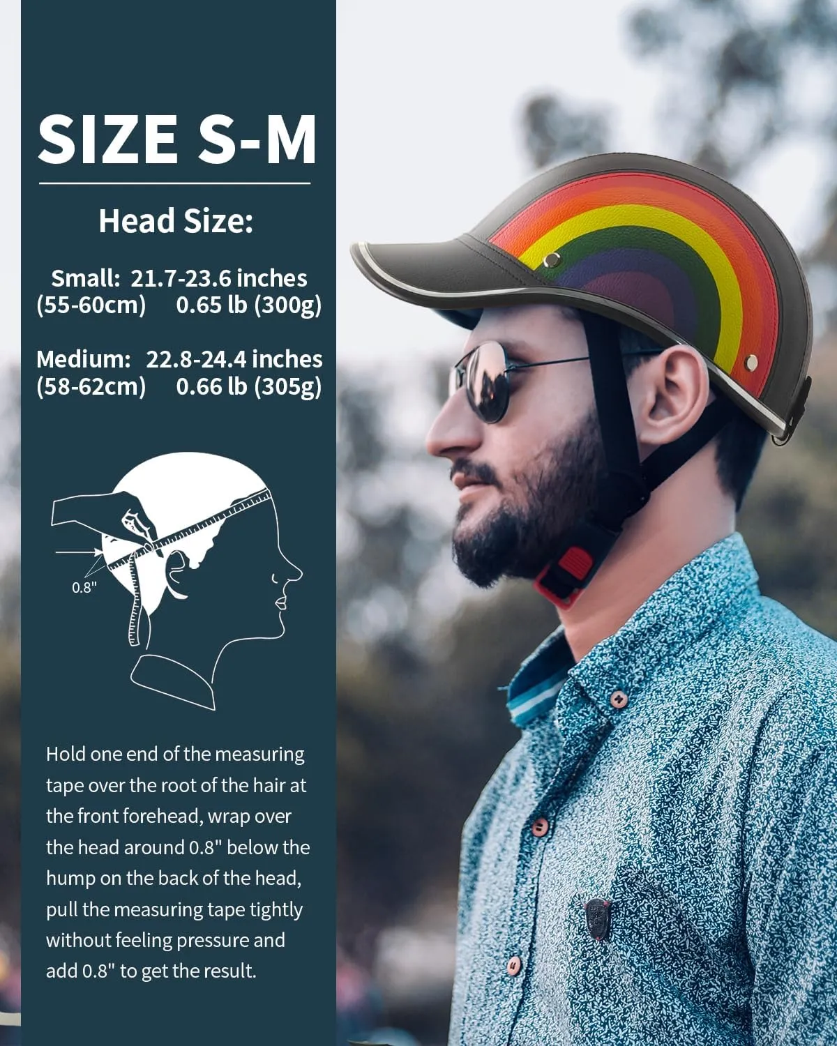 Adult Baseball Cap Helmet - Urban Style PU Retro Leather Hat for Golf, Low Profile Urban Commute Helmet for Men & Women