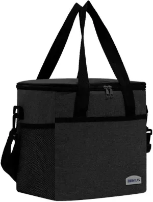 Afwerirc Lunch Box for Women & Men, Insulated 8.8L Lunch Bag with Leak-Proof Interior, Small Cooler Bag for Work, Travel, or Gym, Black