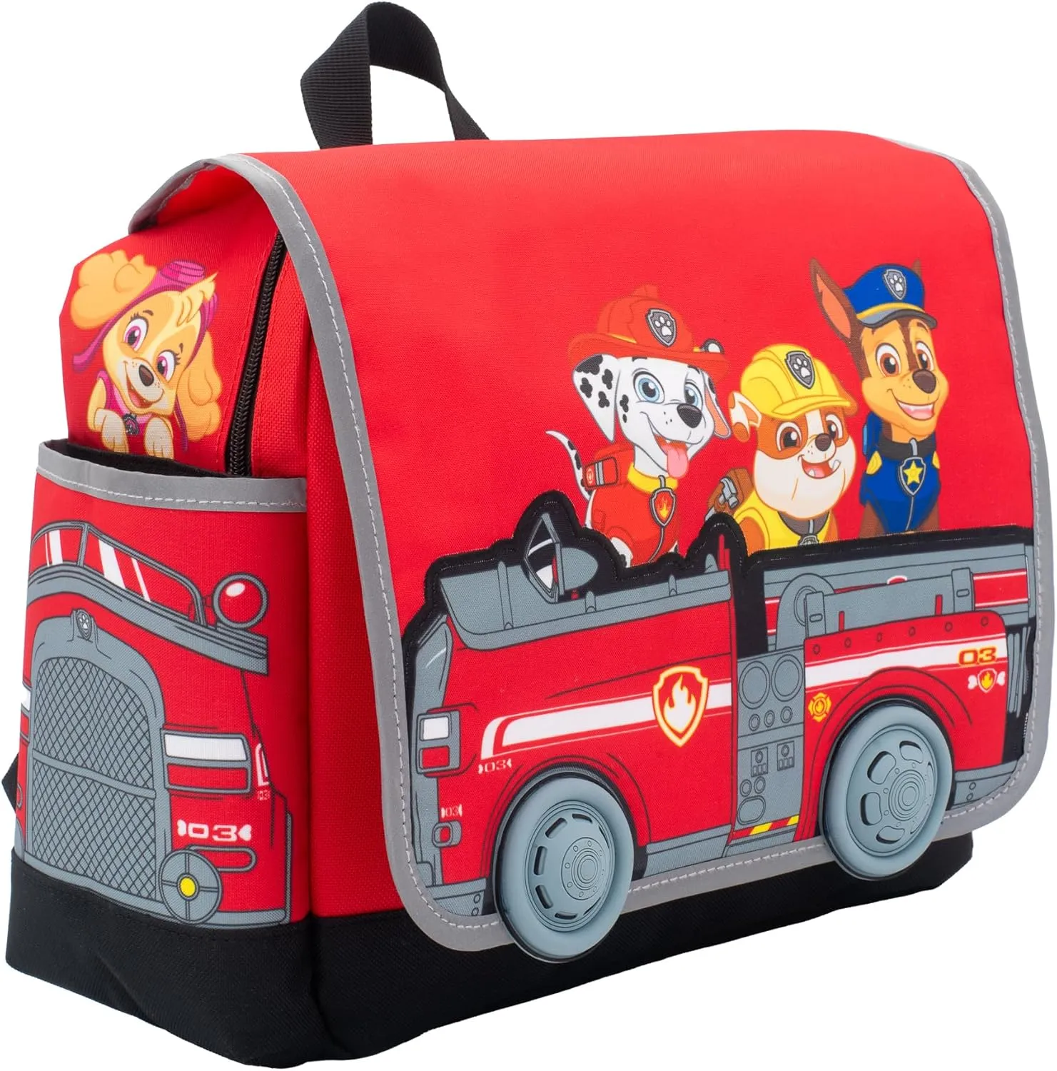 AI ACCESSORY INNOVATIONS Paw Patrol Backpack For Kids & Toddlers, School Bag for Boys and Girls, 3D Front Pocket Features Marshall, Chase, Skye, & Rubble, 11.5 Inches