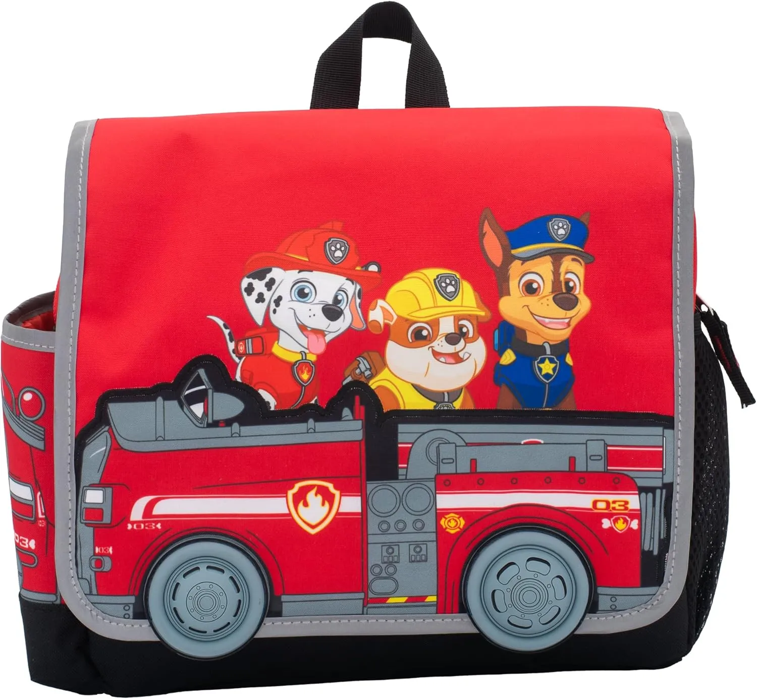 AI ACCESSORY INNOVATIONS Paw Patrol Backpack For Kids & Toddlers, School Bag for Boys and Girls, 3D Front Pocket Features Marshall, Chase, Skye, & Rubble, 11.5 Inches