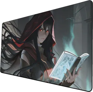 AI Painting TCG Playmat - MTG Trading Card Game Mat, 24x14 Inches Premium MTG Playmat - The Perfect Companion for Intense Card Battles - Fantasy Dark Vampire Lotus-047