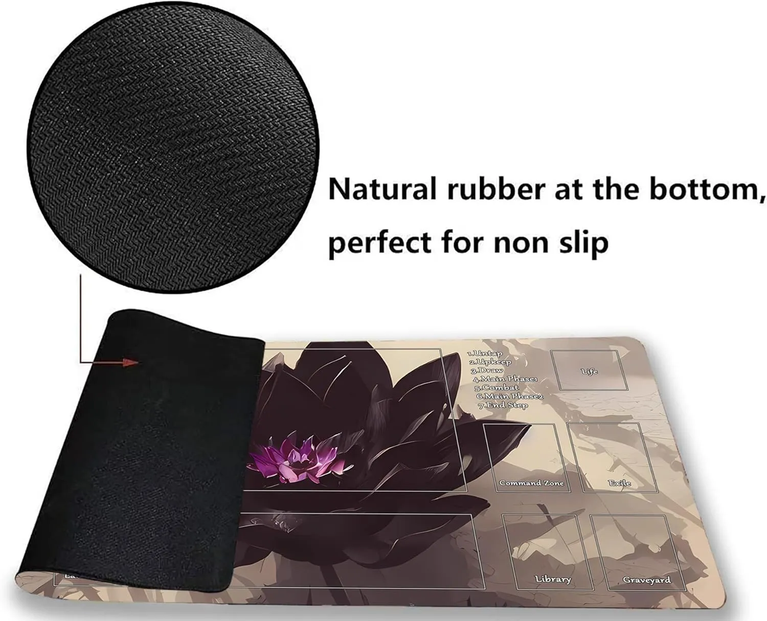 AI Painting TCG Playmat - MTG Trading Card Game Mat, 24x14 Inches Premium MTG Playmat - The Perfect Companion for Intense Card Battles - Fantasy Dark Vampire Lotus-094