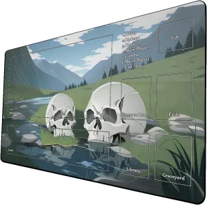 AI Painting TCG Playmat - MTG Trading Card Game Mat with Zone, 24x14 Inches Premium MTG Playmat - The Perfect Companion for Intense Card Battles - Fantasy Dark Vampire Lotus-079