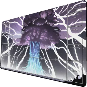AI Painting TCG Playmat - MTG Trading Card Game Mat with Zone Layout, 24x14 Inches Premium MTG Play Mat - The Perfect Companion for Intense Card Battles - Fantasy Dark Skull Black Lotus 424A204