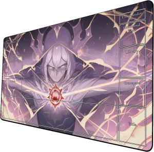 AI Painting TCG Playmat - MTG Trading Card Game Mat with Zone Layout, 24x14 Inches Premium MTG Play Mat - The Perfect Companion for Intense Card Battles - Fantasy Dark Skull Black Lotus 509A004