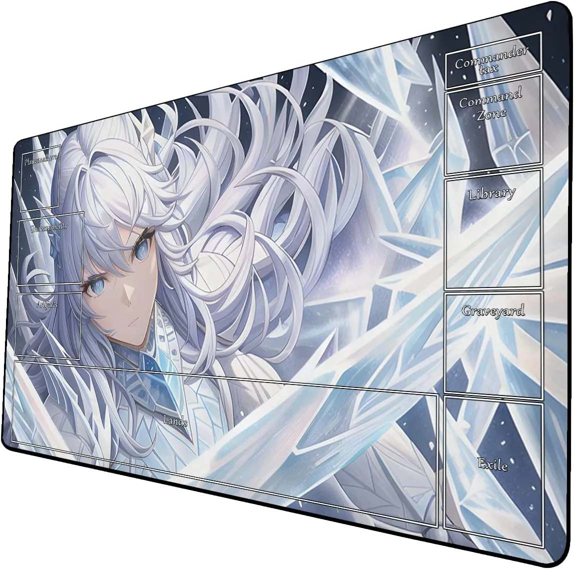 AI Painting TCG Playmat - MTG Trading Card Game Mat with Zone Layout, 24x14 Inches Premium MTG Play Mat - The Perfect Companion for Intense Card Battles - Fantasy Dark Skull Black Lotus 509A007