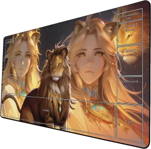 AI Painting TCG Playmat - MTG Trading Card Game Mat with Zone Layout, 24x14 Inches Premium MTG Play Mat - The Perfect Companion for Intense Card Battles - Fantasy Dark Skull Black Lotus 509A111