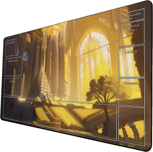 AI Painting TCG Playmat - MTG Trading Card Game Mat with Zone Layout, 24x14 Inches Premium MTG Play Mat - The Perfect Companion for Intense Card Battles - Fantasy Dark Skull Black Lotus 509A115