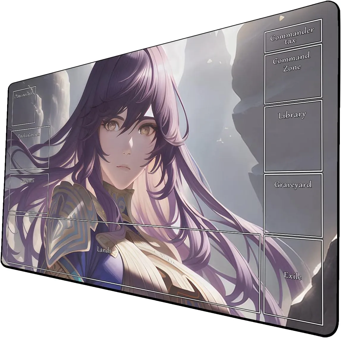 AI Painting TCG Playmat - MTG Trading Card Game Mat with Zone Layout, 24x14 Inches Premium MTG Play Mat - The Perfect Companion for Intense Card Battles - Fantasy Dark Skull Black Lotus 509A233