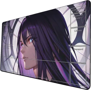 AI Painting TCG Playmat - MTG Trading Card Game Mat with Zone Layout, 24x14 Inches Premium MTG Play Mat - The Perfect Companion for Intense Card Battles - Fantasy Dark Skull Black Lotus 509A255