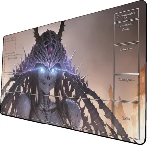 AI Painting TCG Playmat - MTG Trading Card Game Mat with Zone Layout, 24x14 Inches Premium MTG Play Mat - The Perfect Companion for Intense Card Battles - Fantasy Dark Skull Black Lotus 509A262