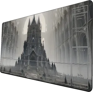 AI Painting TCG Playmat - MTG Trading Card Game Mat with Zone Layout, 24x14 Inches Premium MTG Play Mat - The Perfect Companion for Intense Card Battles - Fantasy Dark Skull Black Lotus 509A263