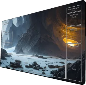 AI Painting TCG Playmat - MTG Trading Card Game Mat with Zone Layout, 24x14 Inches Premium MTG Play Mat - The Perfect Companion for Intense Card Battles - Fantasy Dark Skull Black Lotus 509A265