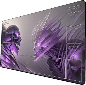AI Painting TCG Playmat - MTG Trading Card Game Mat with Zone Layout, 24x14 Inches Premium MTG Play Mat - The Perfect Companion for Intense Card Battles - Fantasy Dark Skull Black Lotus 509A269