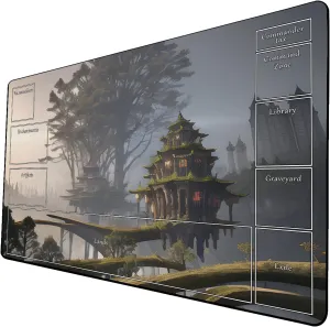 AI Painting TCG Playmat - MTG Trading Card Game Mat with Zone Layout, 24x14 Inches Premium MTG Play Mat - The Perfect Companion for Intense Card Battles - Fantasy Dark Skull Black Lotus 519A129