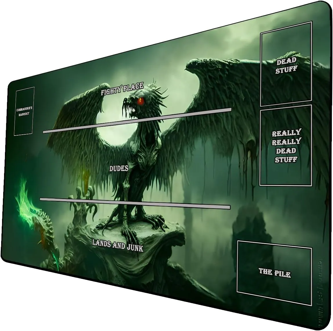 AI Painting TCG Playmat - MTG Trading Card Game Mat with Zones, 24x14 Inches Premium MTG Playmat - The Perfect Companion for Intense Card Battles - Fantasy Dark Vampire Lotus-080