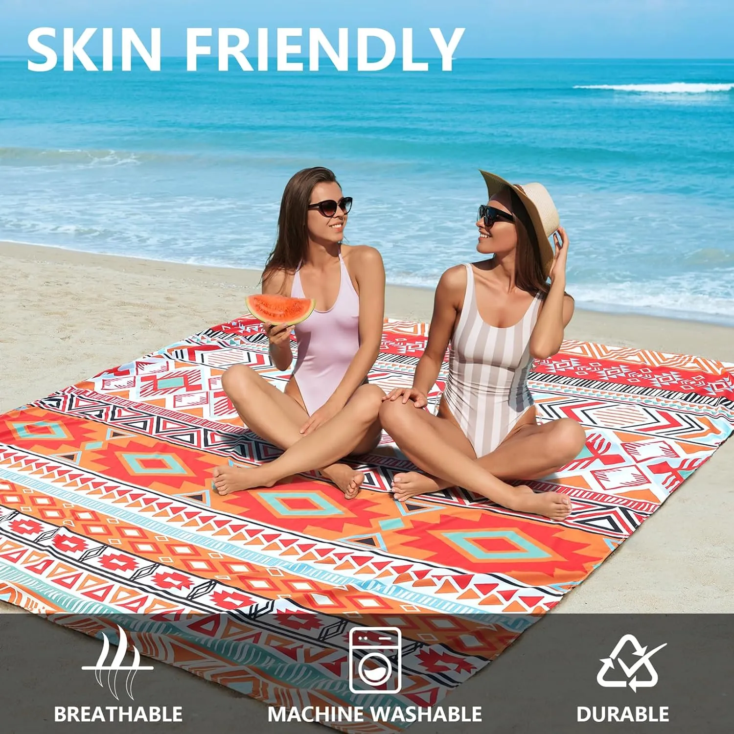 AISPARKY Beach Blanket Waterproof Sandproof Quick Drying Beach Mat Extra Large Outdoor Picnic Blanket for Travel Camping Hiking