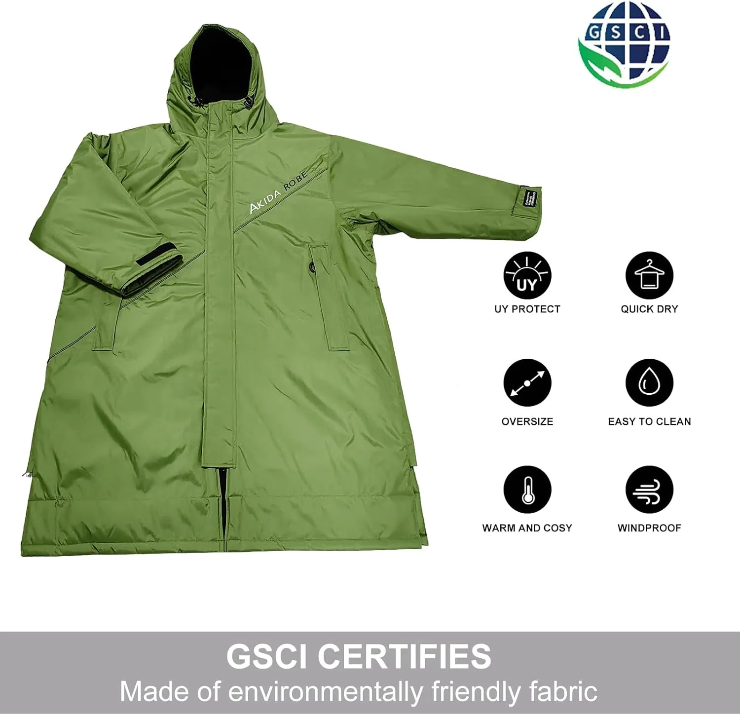Akida Oversized Changing Robe/Swim Parka,Waterproof Surf Poncho Warm Coat Jacket,Quick Dry Wetsuit Changing Towel.