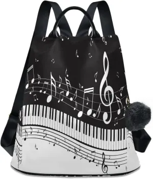 ALAZA Abstract Music Note Piano Women Backpack Anti-theft Handbag Purse Travel Bag Fashion Shoulder Bags