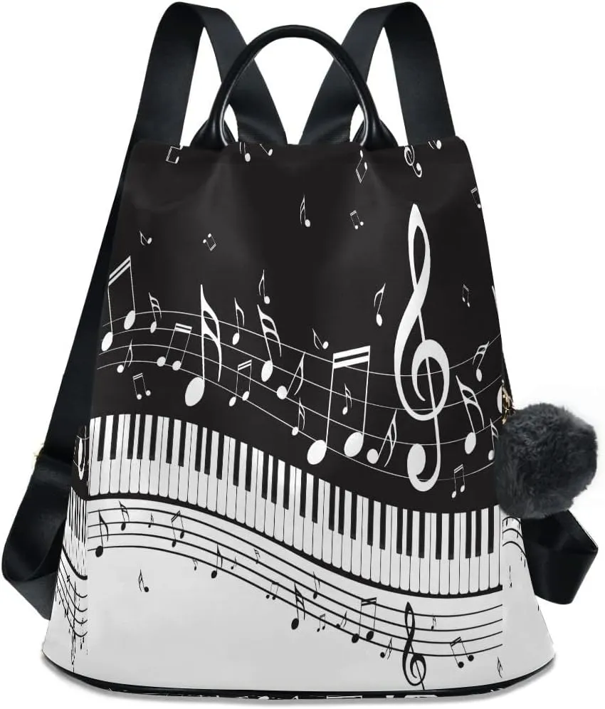ALAZA Abstract Music Note Piano Women Backpack Anti-theft Handbag Purse Travel Bag Fashion Shoulder Bags