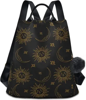 ALAZA Boho Bohemian Sun Moon Backpack Purse for Women Anti Theft Fashion Back Pack Shoulder Bag
