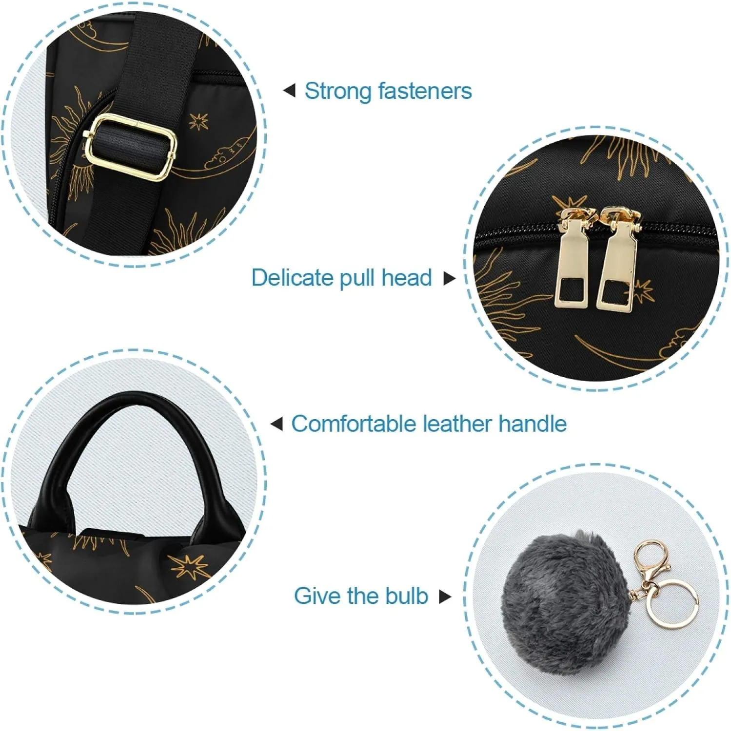 ALAZA Boho Bohemian Sun Moon Backpack Purse for Women Anti Theft Fashion Back Pack Shoulder Bag