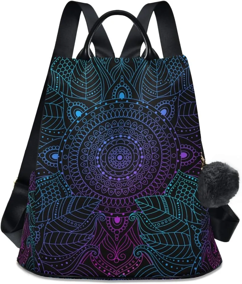 ALAZA Boho Mandala Ethnic Bohemian Backpack Purse for Women Anti Theft Fashion Back Pack Shoulder Bag