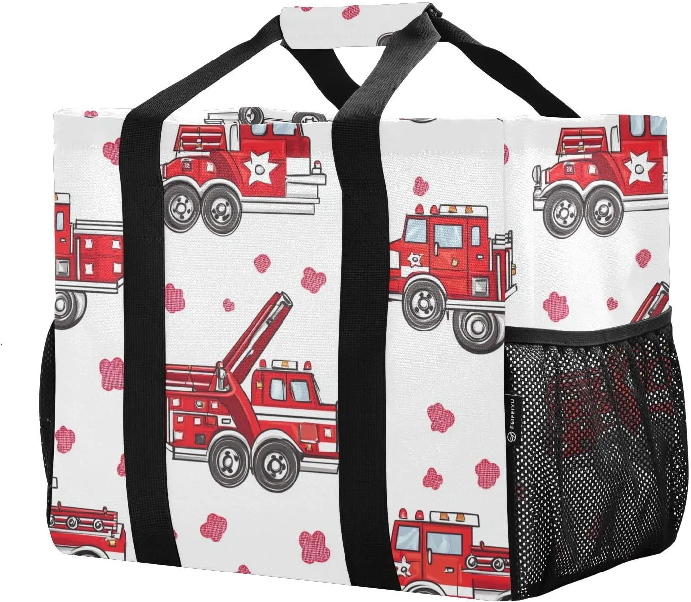 ALAZA Cartoon Cars Transport Waterproof Beach Tote Bags